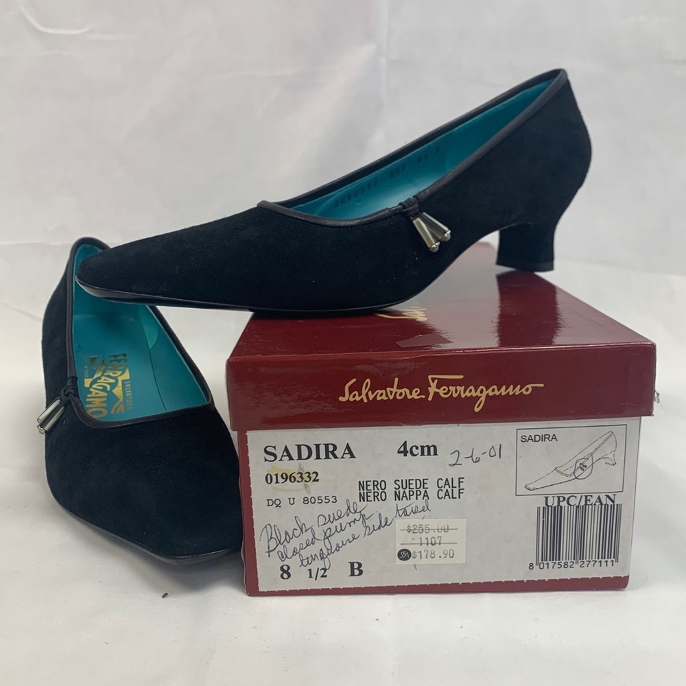 Salvatore Ferragamo Black Suede Pump